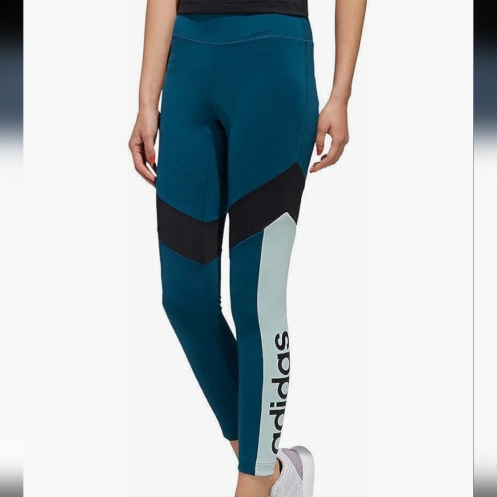 ADIDAS I XS Colorblock Workout Leggings I teal black